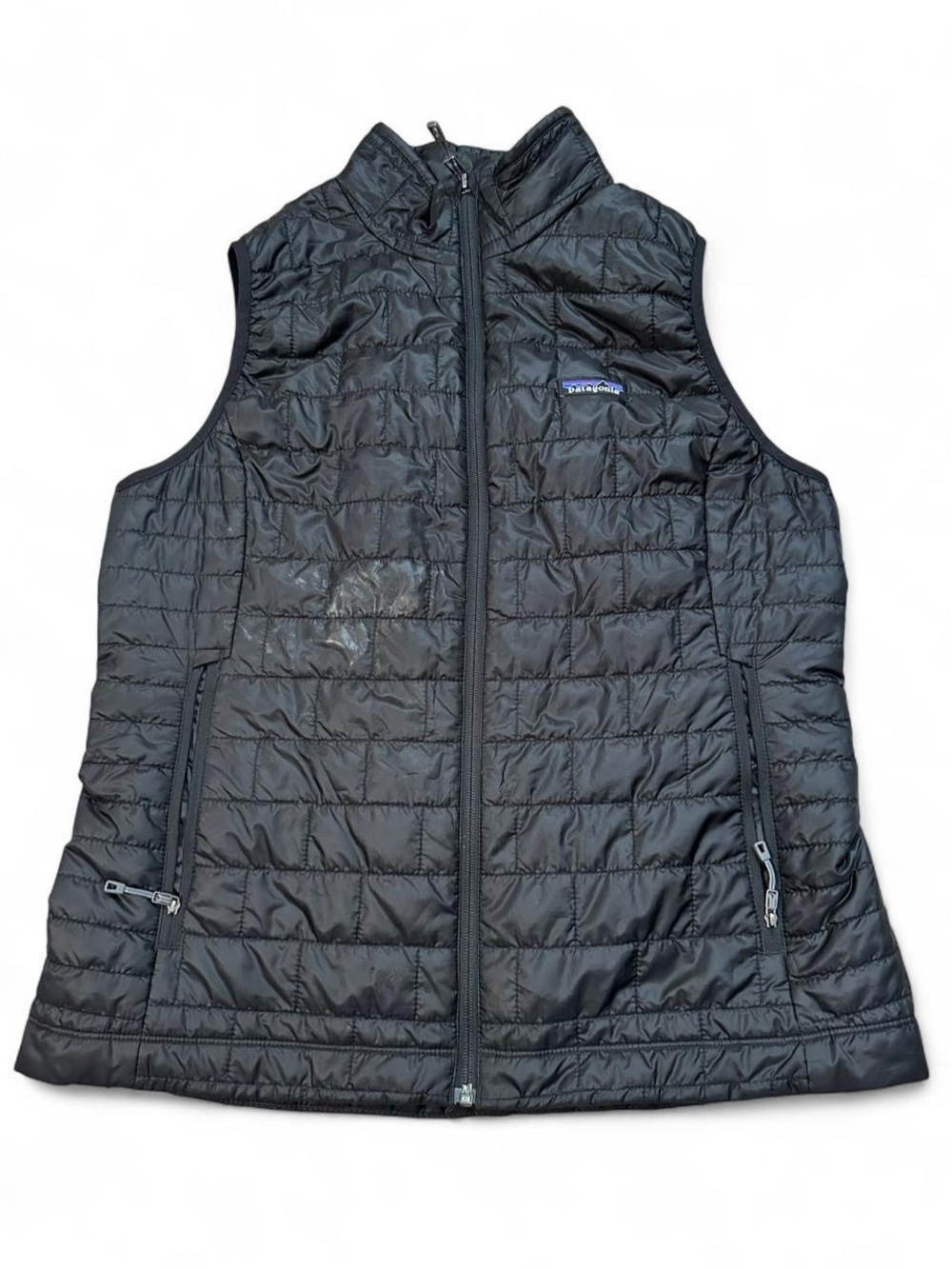 Patagonia Women’s Black Full Zip Nano Puff Vest Jacket Size Large
